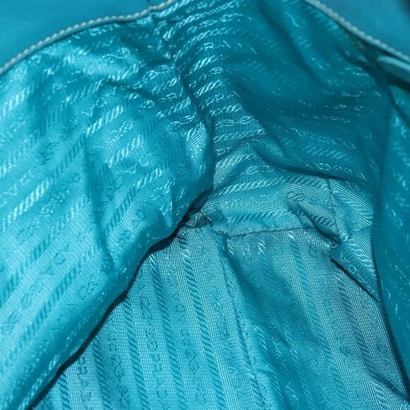 PRADA Hand Bag Nylon Turquoise Blue Auth 81466 - Picture 12 of 16